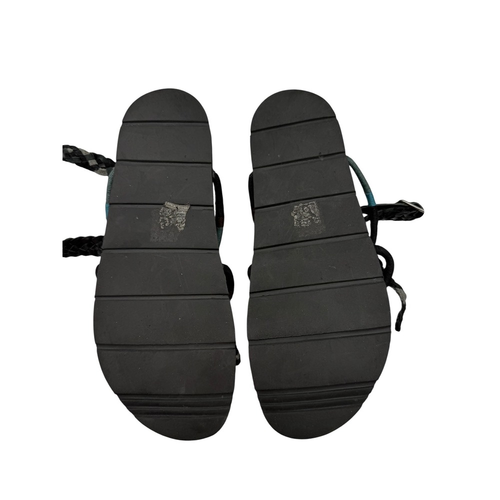 Free People Denali Gladiator Sandals Women's 38 Black Teal Braided Wrap Boho - Picture 6 of 11
